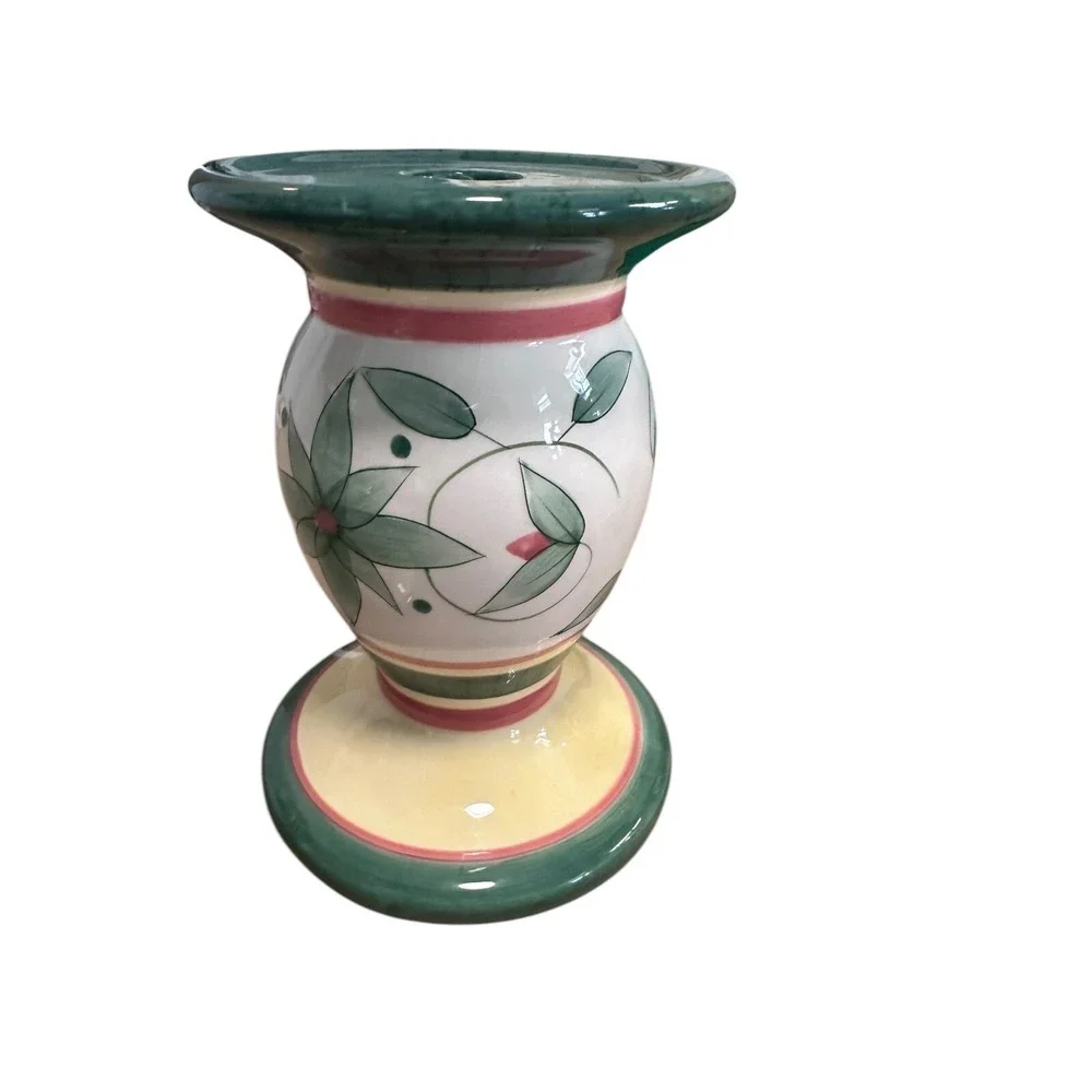Hand Painted Floral Ceramic Candle Holders Set‎ Decorative Home Decor